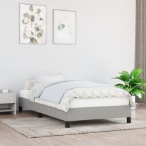Lit simple - 100x200 cm, Lit adulte et enfants, Cadre de lit sans matelas gris clair tissu FR896771 Maison Chic