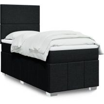Lit simple - 80x200 cm, Sommier à lattes de lit et matelas Noir Tissu WFE334846 Maison Chic