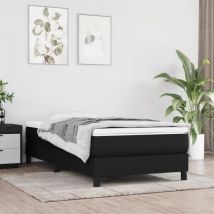 Lit simple - 90x190cm, Lit adulte et enfants, Cadre de lit noir tissu Maison Chic uop40992