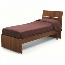 Argonauta - Lit Simple En Bois Pour Chambre à Coucher Couleur Noyer Antique Cm 200x85xH 98
