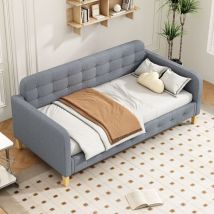 Wishdor - Lit simple Lit enfnat 90 x 200 cm, gris