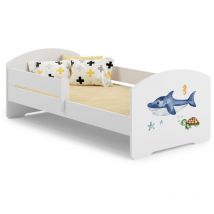 Lit simple Luk 140x70 avec oeuvre - Requin