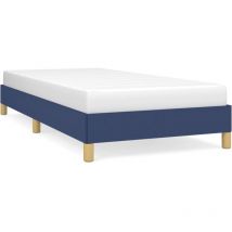 Bonnevie - Lit simple pour adulte Cadre de lit - Bleu 90x190 cm Tissu BV131624