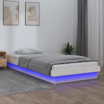 Bonnevie - Furniture Limited - Cadre de lit à led sans matelas blanc bois