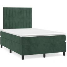 Sommier à lattes de lit avec matelas vert foncé 120x190 cm
