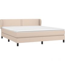 Sommier à lattes de lit avec matelas Cappuccino 180x200 cm Vidaxl