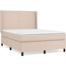 Sommier à lattes de lit avec matelas Cappuccino 140x190 cm