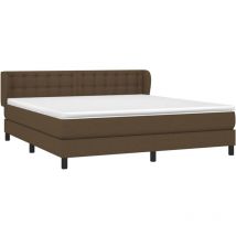 Sommier à lattes de lit avec matelas Marron foncé 180x200 cm
