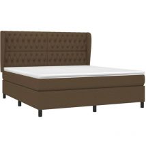 Sommier à lattes de lit avec matelas Marron foncé 180x200 cm