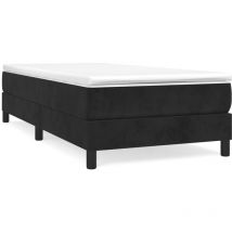 Bonnevie - Lit à sommier tapissier et matelas, Lit adulte pour 1 personnes, Assemblage Facile, Noir 80x200 cm Velours OIB1085E