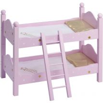 Lit Bunk Bunk Bunk Bunk d'Olivia's Little World 18 "Poll Wooden avec échelle rose