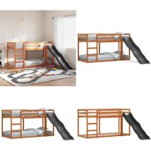 Lit superposé avec toboggan et échelle sans matelas 90x190 cm - Lit Superpose - Lit Enfantine - Lit Mezzanine - Lit Avec Toboggan - Lit Avec Échelle