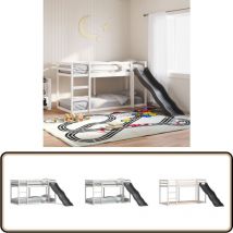 Lit superposé avec toboggan et échelle sans matelas 90x190 cm - Lit Superposé - Lit Mezzanine - Lit Enfant - Lit Double - Toboggan