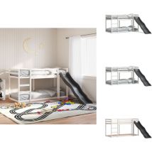 Lit superposé avec toboggan et échelle sans matelas 90x190 cm - Lit Superposé - Lit Mezzanine - Lit Enfant - Lit Double - Toboggan