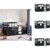 Lit superposé sans matelas 90x200 cm bois de pin massif - Lit Superpose - Lit Mezzanine - Lit Enfant - Meuble Enfant - Chambre Enfant