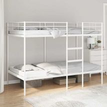 Torana - Lit superposé sans matelas blanc 100x200 cm acier