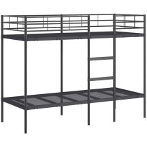 Lit superposé sans matelas noir 80x200 cm acier Vidaxl
