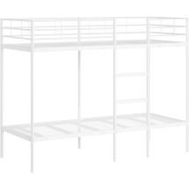 Lit superposé sans matelas blanc 80x200 cm acier Vidaxl