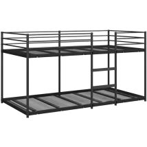 Lit superposé sans matelas noir 100x200 cm acier Vidaxl