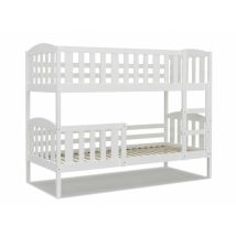 Kids Literie - Lit Superposé Leo 90x190 Blanc - Blanc Livré Avec Sommiers