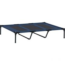 Lit sur pieds xxl pour chien chat lit de camp animal lit surélevé Oxford textilène micro-perforé dim. 122L x 92l x 23H cm bleu