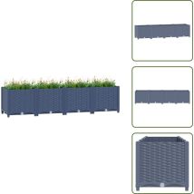 Lit surélevé 160x40x38 cm Polypropylène - Jardinière - Bac De Culture - Jardin Vertical - Pots De Fleurs - Décoration Extérieur