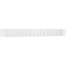 Helloshop26 - Lit surélevé à gabions arqué 800 x 100 x 100 cm fer galvanisé Argent
