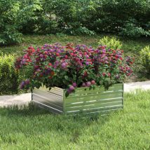 Jardinière YOUTHUP 100x100x45 cm Acier galvanisé – Résistante aux intempéries – Jardin piscine – Hauteur, Longueur, Matières, Largeur, Forme, Volume, 