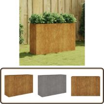 Lit surélevé de jardin 120x40x80 cm acier corten - Jardiniere - Lit Surélevé - Acier Corten - Décoration Extérieur - Plante