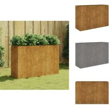 Lit surélevé de jardin 120x40x80 cm acier corten - Jardiniere - Lit Surélevé - Acier Corten - Décoration Extérieur - Plante