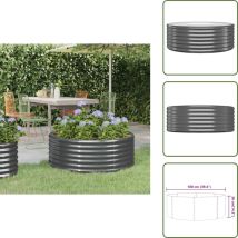 Lit surélevé de jardin Acier enduit de poudre Anthracite - Jardiniere Exterieur - Bac a Fleurs - Plante Grimpante - Decoration Jardin - Balcon
