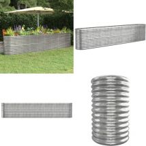 Lit surélevé de jardin Acier enduit de poudre Argenté - Jardinière Surélevée - Bac à Fleurs - Pots De Jardin - Décoration Extérieur - Jardin Vertical