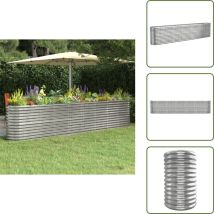 Lit surélevé de jardin Acier enduit de poudre Argenté - Jardinière Surélevée - Bac à Fleurs - Pots De Jardin - Décoration Extérieur - Jardin Vertical