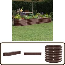 Lit surélevé de jardin Acier enduit de poudre marron - Jardinière Surélevée - Bac à Fleurs - Pots De Jardin - Décoration Extérieur - Jardin Vertical