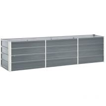 Decdeal - Lit surélevé de jardin Acier galvanisé 240x40x45 cm Gris