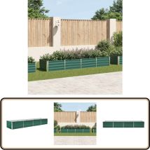 Lit surélevé de jardin Acier galvanisé 320x80x45 cm Vert - Jardinière - Pot De Fleurs Extérieur - Bac De Culture - Jardin Vertical - Décoration Jardin