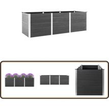 Lit surélevé de jardin Gris 300x50x91 cm wpc - Jardiniere Exterieur - Lit Surélevé Jardin - Bac Plante - Planter Box - Decoration Jardin