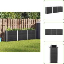 Lit surélevé de jardin Gris 300x50x91 cm wpc - Jardiniere Exterieur - Lit Surélevé Jardin - Bac Plante - Planter Box - Decoration Jardin