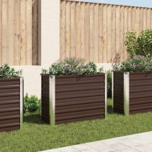 Decdeal - Lit surélevé de jardin Marron 100x40x77 cm Acier galvanisé