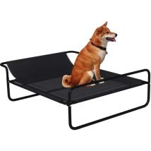 Lit surélevé pour chien appui-tête textilène micro-perforé noir