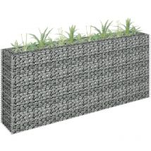 Jardinière Bac A Fleur Lit surélevé à gabion Acier galvanisé 180x30x90 cm 28420