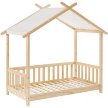 Lit tente tiny pin massif sommier inclus 70x140