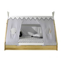 Vipack - Lit tipi 90x200 sommier housse et tiroir inclus Bois