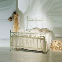 Lit en fer une place et demie avec pied de lit Vert tevere 126x208x h117 cm