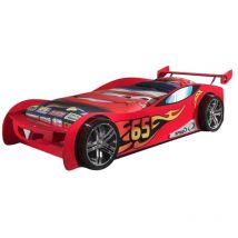 Lit 90x200 Le Mans Sommier inclus Vipack Car beds - Rouge
