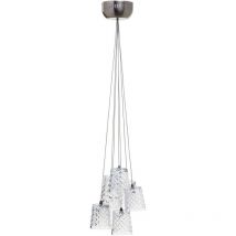 Aston Ceiling Pendant 7 Arm With Whiskey Glass Shades - Antique Brass - Litecraft