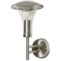 Emlo Wall Light Outdoor Fluted IP44 Garden Fitting - Stainless Steel - Litecraft