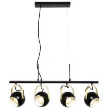 Eyeball Ceiling Pendant Bar Adjustable 4 Light - Black, Satin Brass - Litecraft