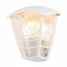 Litecraft - Francis Wall Light Outdoor Half Lantern IP44 Rated E27 Fitting - White