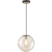 Litecraft - Gaio Ceiling Pendant Champagne Tinted Glass Shaded 1 Light - Brass